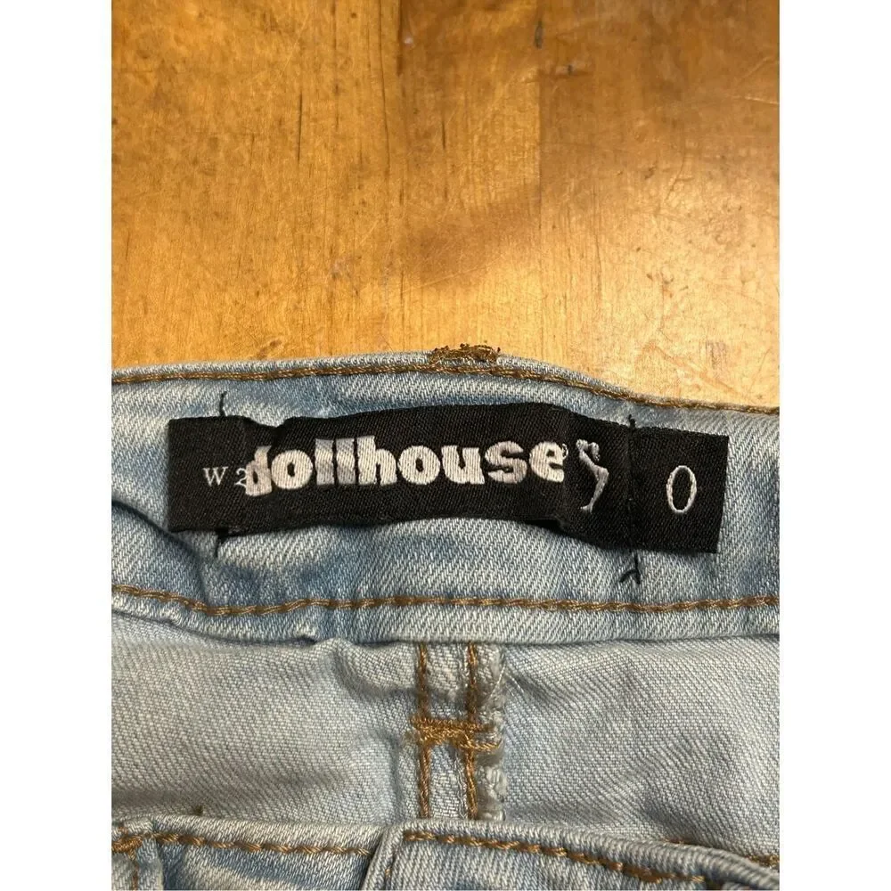 Dollhouse Women’s Junior Denim Cut-Off  Mini Jean Skirt Size 24/0 (0335)